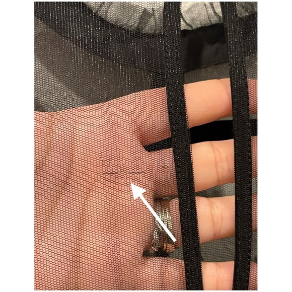 MODCLOTH Tulle Embroidered Sleeveless Rose Black Midi Dress - Picture 9 of 10